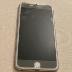 iPhone 6s plus 64gb - Silver - Unlocked - CRACKED SCREEN-Is WORKING