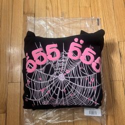 🕷️ Sp5der Black / Pink Angel Numbers 555 Hoodie 🕷️