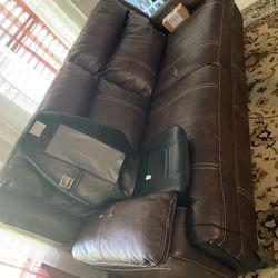 Brown Leather Couch 