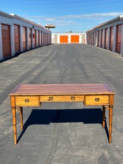 Mid-Century Faux Bamboo Writing Desk