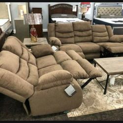 Tulen Mocha Reclining Sofa and Loveseat By Ashley 💥💥 💥