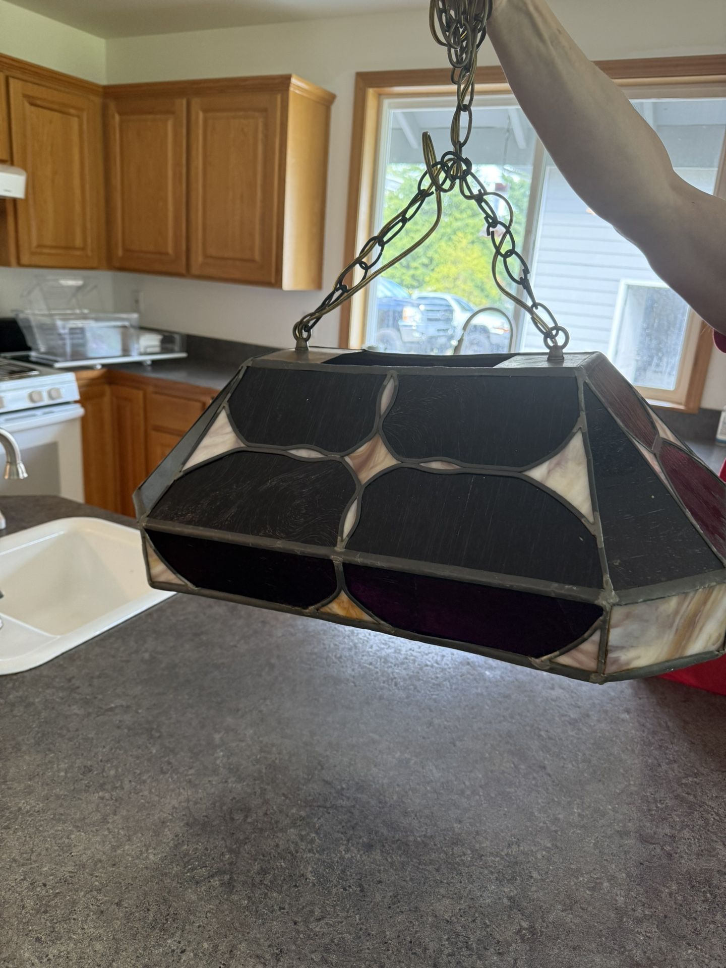 Stained glass Antique Pool Table Light
