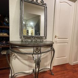 Console Table With Mirror Set