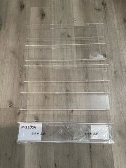 Clear acrylic shelves
