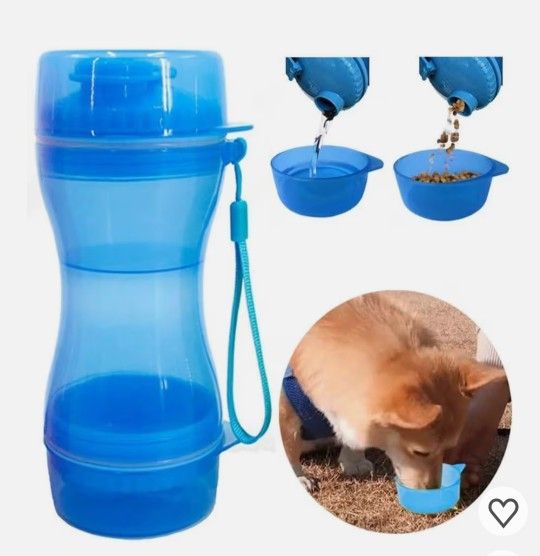 Travel Pet/ Dog Or Cat 2 In 1 Food/Water Bottle