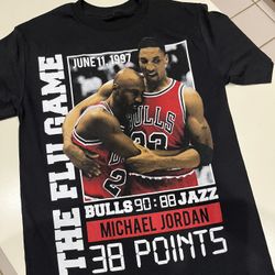Michael Jordan & Scottie GRAPHIC TSHIRT SIZE-L)