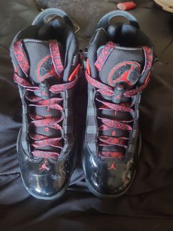 Nike Air Jordan's 6 Rings black red sz 5.5 y