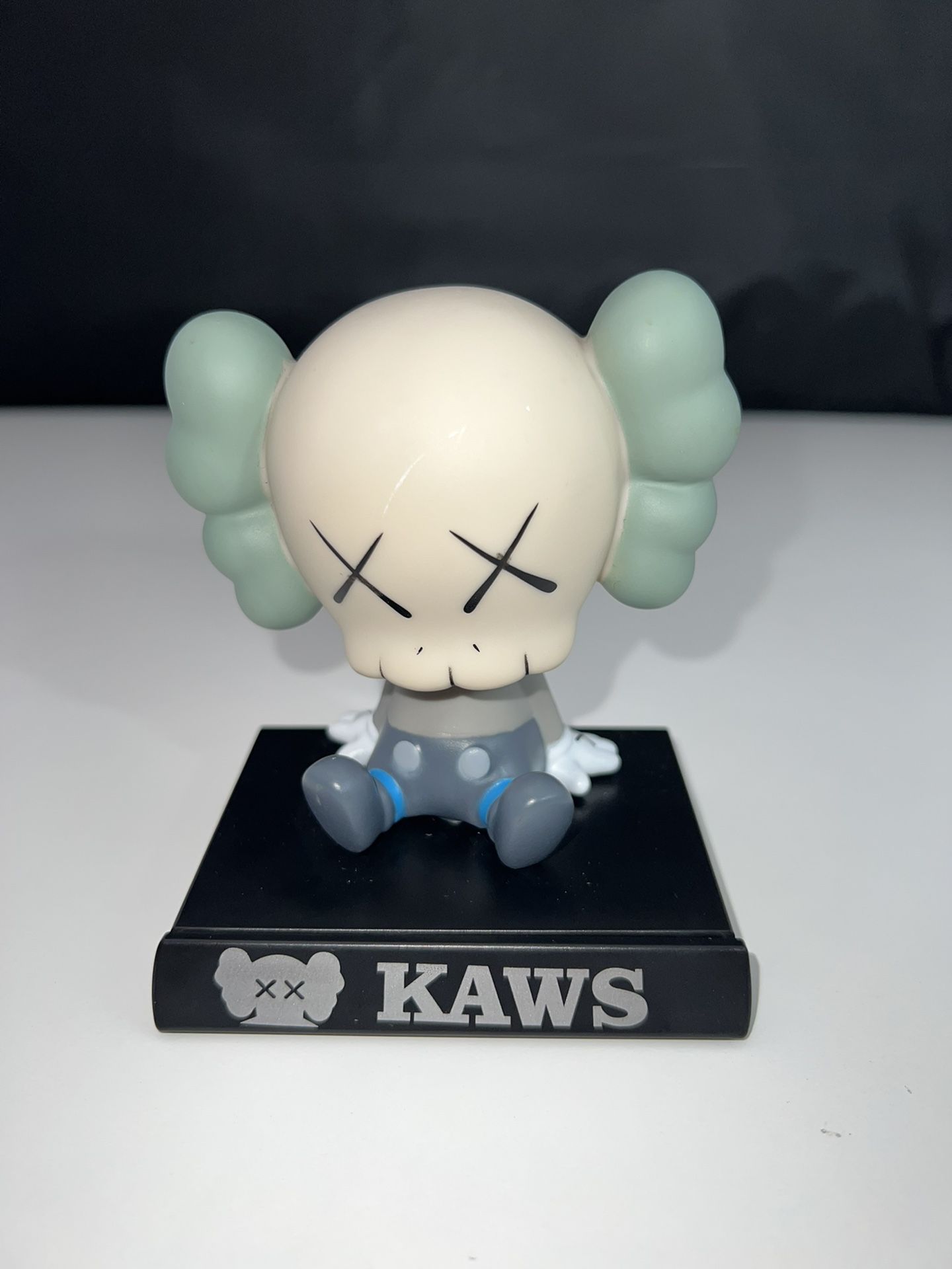 KAWS Inspired Sculpture Bear Figure Collectibles Building Blocks Small, Home Decoration, Model Toy Unique Present Gift - Tan W/ Green Ears