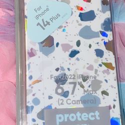 ⚪️🧁🪩🤍✨IPHONE📱14 PLUS WHITE⚪️SILVER🪩MARBLE STYLE DESIGNED PHONE📱CASE✨🤍🪩🧁⚪️