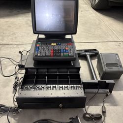 Register With Receipt Printer, Customer Display And Cash Drawer 