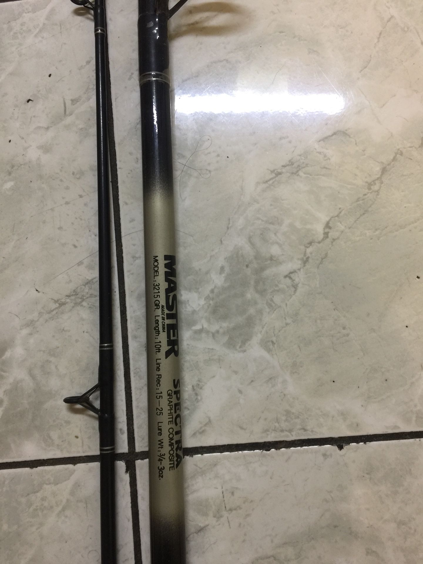 Master Spectra fishing rod 10ft 15-25lbs with Zebco fishing reel $$50