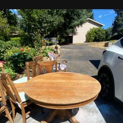 Solid Oak Antique Dining Table 