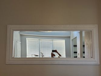 White framed mirror 70 ins length