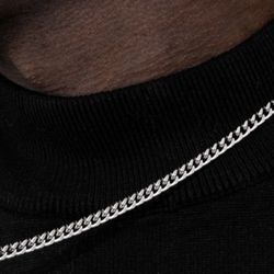 New 5mm Stainless Steel Cuban Link Chain