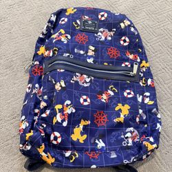 Disney Parks Loungefly Nautical Backpack – Navy (Mickey/Minnie/Pluto)