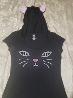 Cat Hooded Shirt (M) 