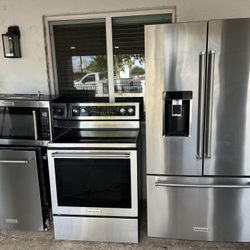 Kitchenaid Kitchen Set Refrigerator Stove Dishwasher Microwave
