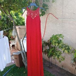 Dark Red Women's Size Medium  Sequin & Bead Dress