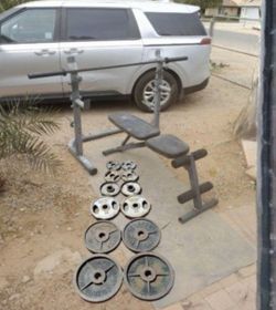 245lbs Olympic Weights+ Bench+ Squat Rack+ Barbell 
