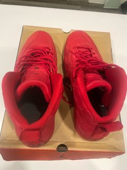 All red Jordan 12 with og box