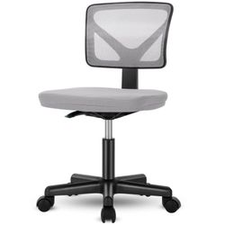 Armless Mesh Office Chair C-2077-GY – Gray Rolling Desk Chair