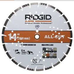 RIDGID 14 in. All-Cut Segmented Rim Diamond Saw Blade