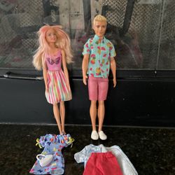 Barbie Dolls And Car