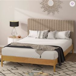Solid wood full size bed