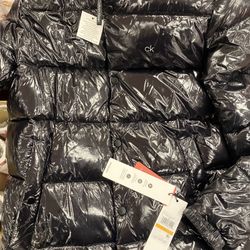 S Calvin Klein puffer black jacket 