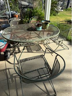Outdoor metal table