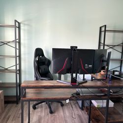 Home Office Desk, Bookshelves, and Office Chair