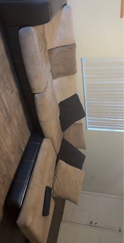L SHAPED COUCH TWO TONE CORDUROY TEXTURE