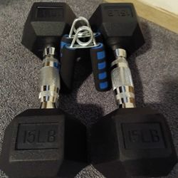 Like new 15lb dumbbells
