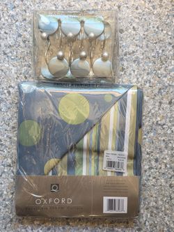 Oxford Ditto Reversible Shower Curtain with Hooks