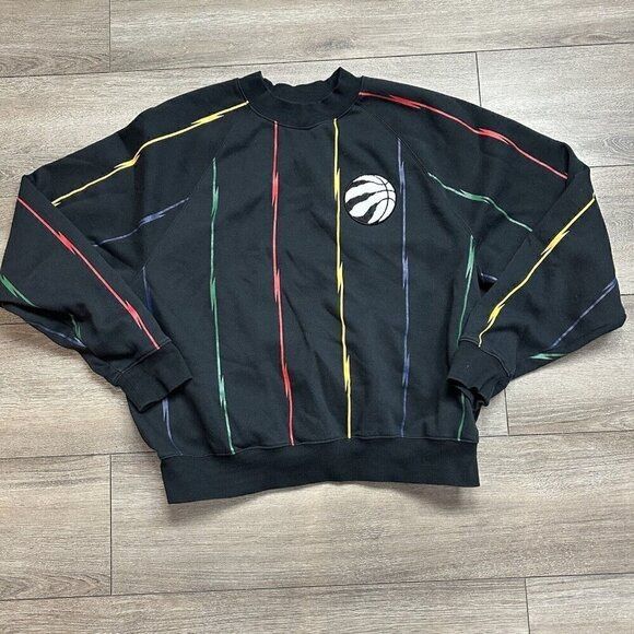 HBC The Bay x Toronto Raptors Unisex Crewneck Sweater Size M NBA Black