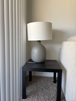 Black Side Table And Lamp