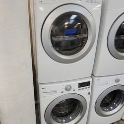 LG Front Load Washer and Stackable Gas Dryer Set
