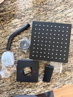 8” Black Rainfall Shower Faucet Set – Open Box