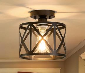 Black Modern Farmhouse Metal Ceiling Light Fixture