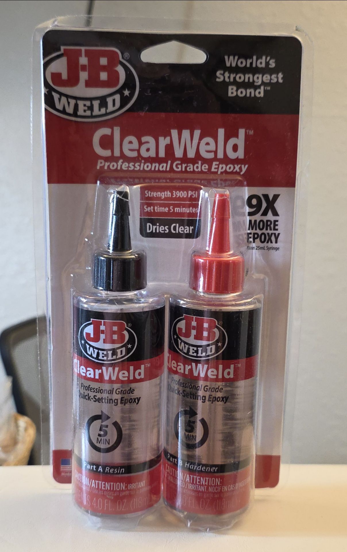 J-B Weld Pro Size ClearWeld 5 Minute Set Epoxy