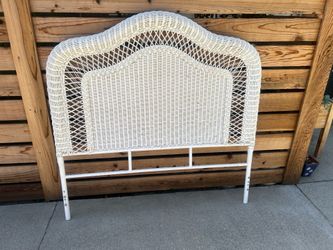 Vintage Wicker Full Headboard