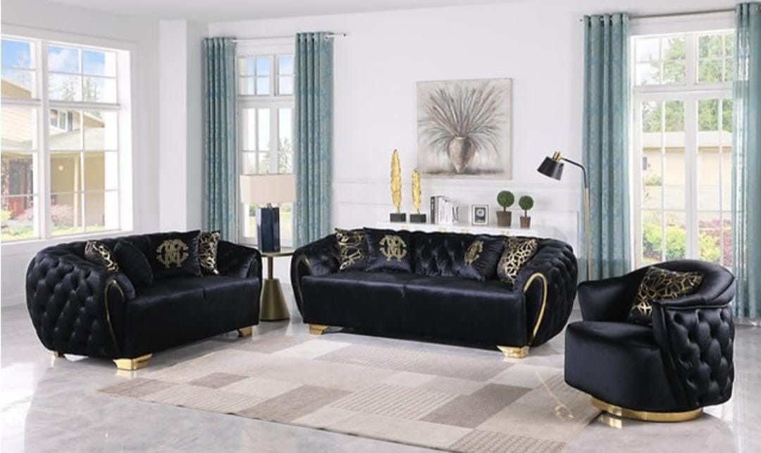 S2004 Mila (Black) SOFA&LOVESEAT&CHAIR