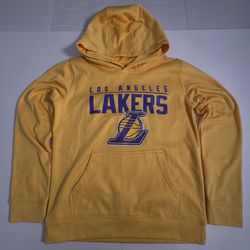 Pre Owned Excellent Los Angeles Lakers NBA  Pullover Hoodie  Yellow  Purple Print Youth  Size Medium 10/12 