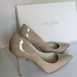 Jimmy Choo Nude Patent Leather Heels