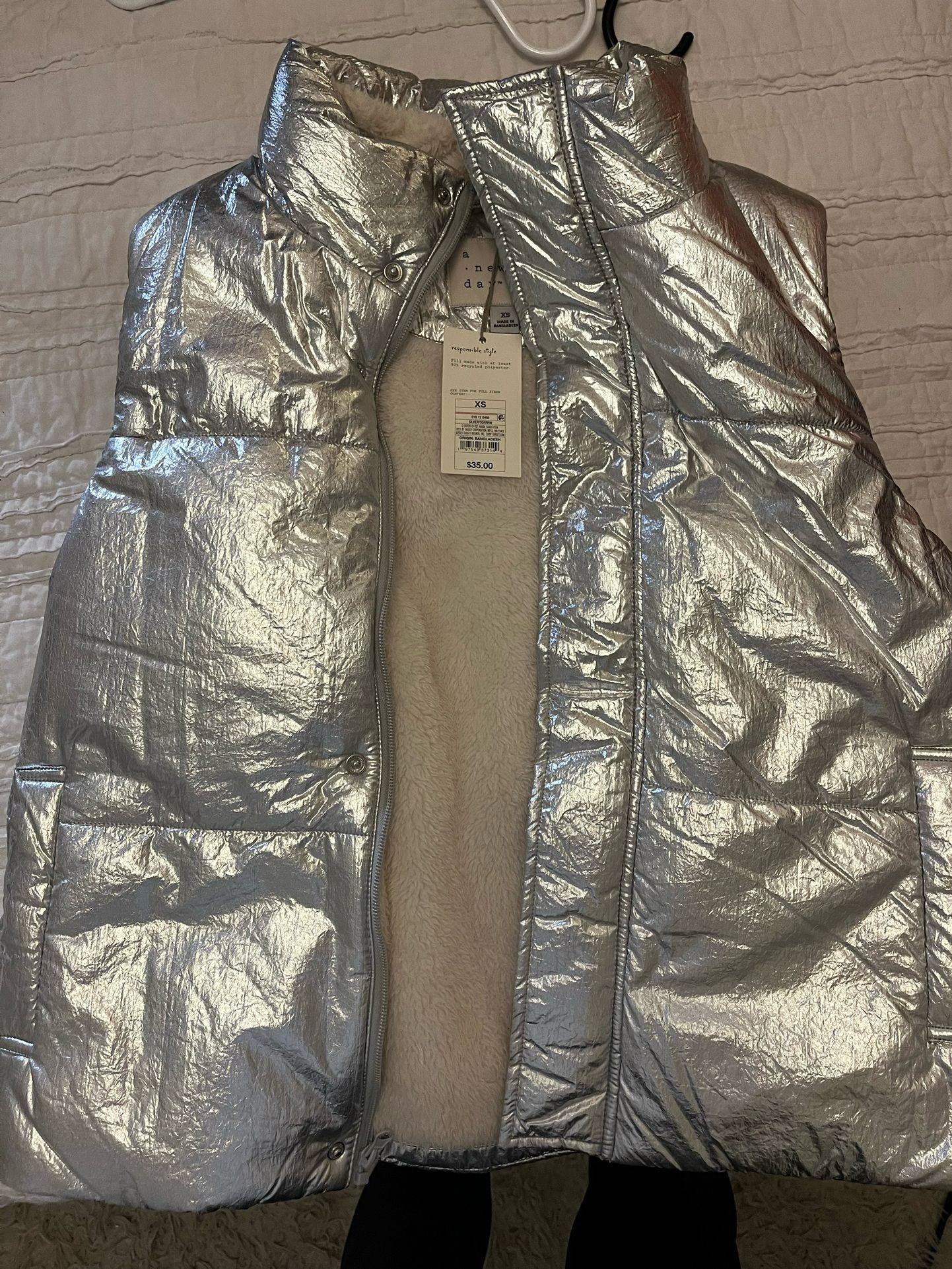 Silver Puffer vest