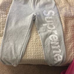 supreme sweats gray size m brand new