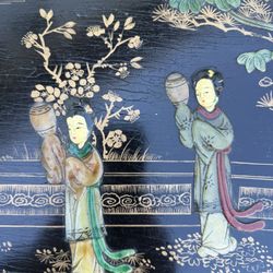 Vintage Black Chinese Low Table Decorative