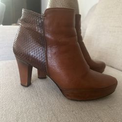 Dorking Leather Heel Ankle Boots Size 37