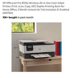 $75,new!hp 8135 all in one color printer