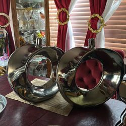 Jarrones Gris O Plateado $12 Por El Pqr 